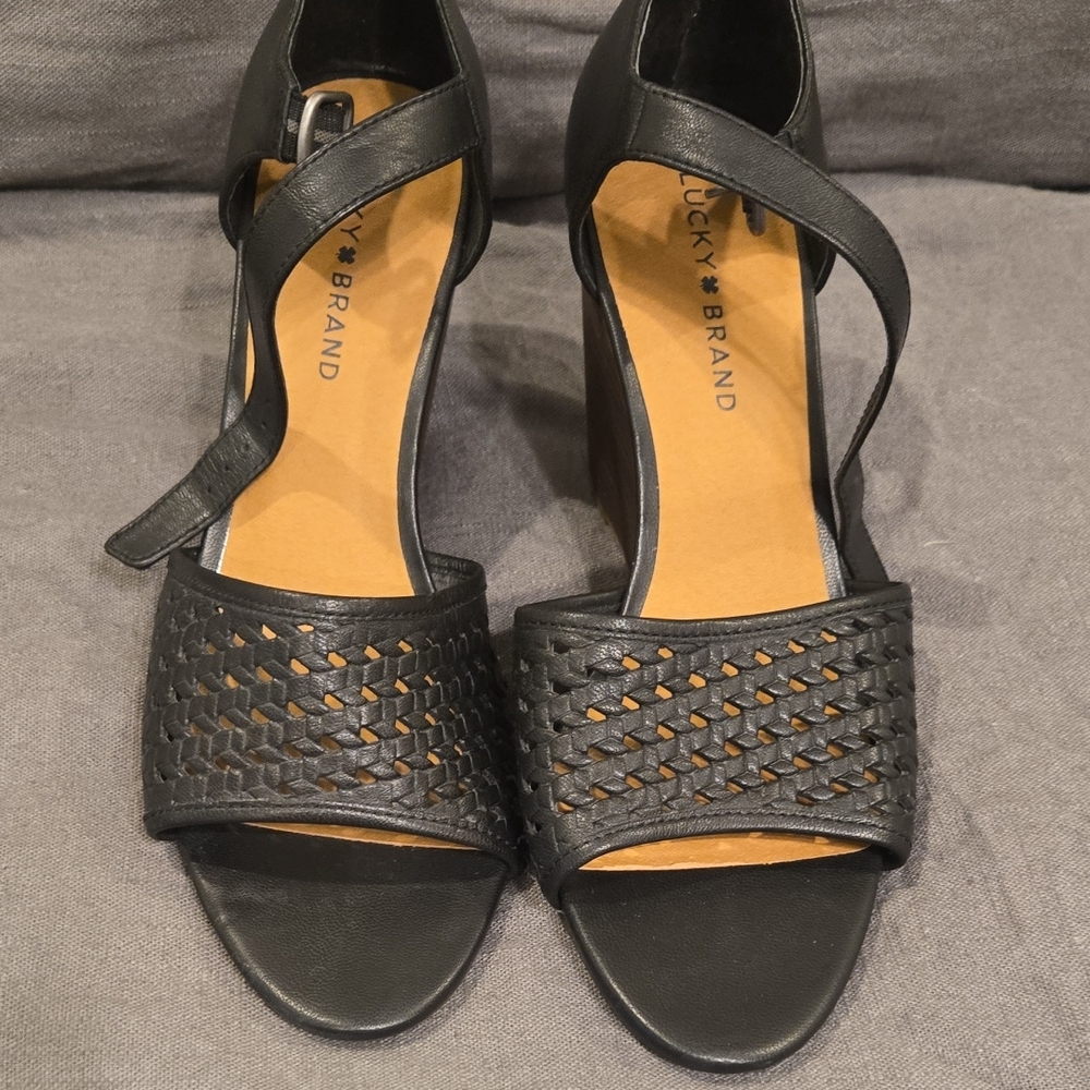 Lucky Brand Black Heeled Sandals Never Worn
